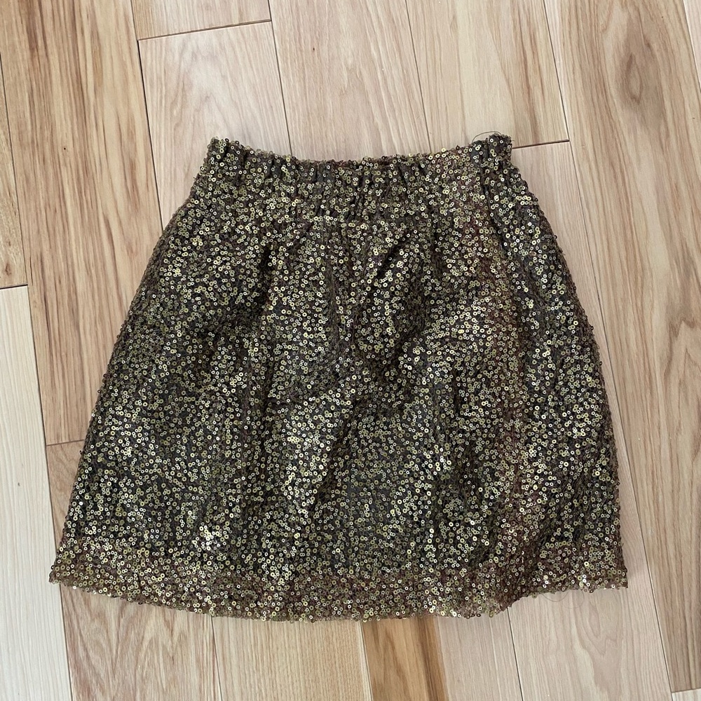 J. Crew Gold Sequin Mini Skirt